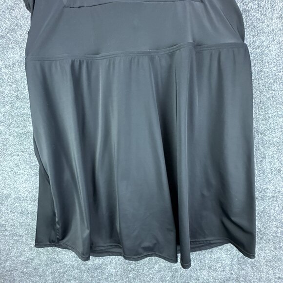 Swimsuits For All Black One Piece Swimdress Size 24 Empire Square Neck - Picture 6 of 10